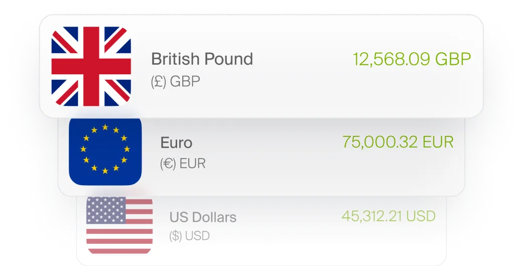 Dedicated IBANs for different currencies
